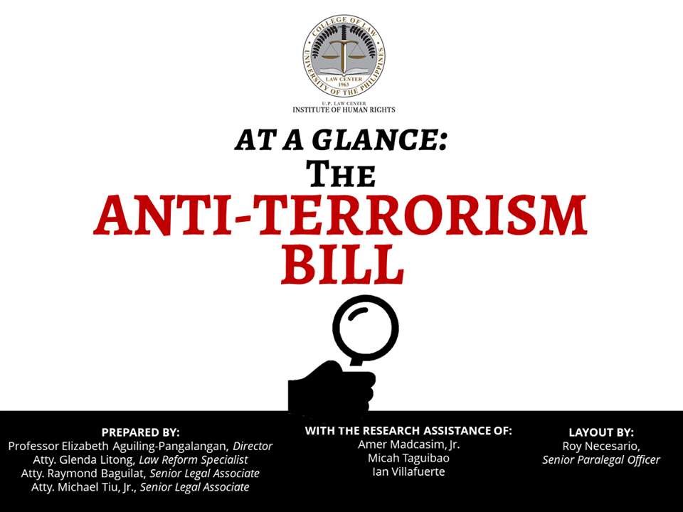 research report titles for anti terrorism bill