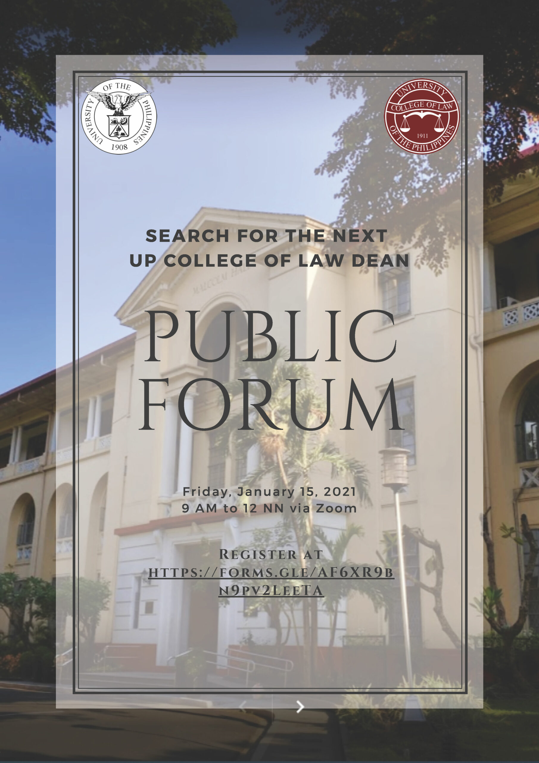 Search Committee Announces Final List of UP Law Dean Candidates — UP College of Law