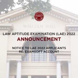 LAE Announcement Re EXAMSOFT Account