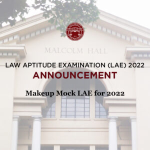 LAE Announcement Re Makeup Mock LAE for 2022