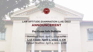 LAE 2022 Pre-Exam Info Bulletin