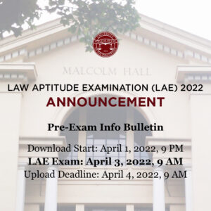 LAE 2022 Pre-Exam Info Bulletin