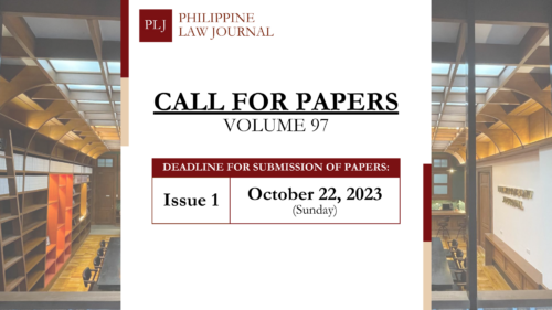 Philippine Law Journal Volume 97 Call for Papers