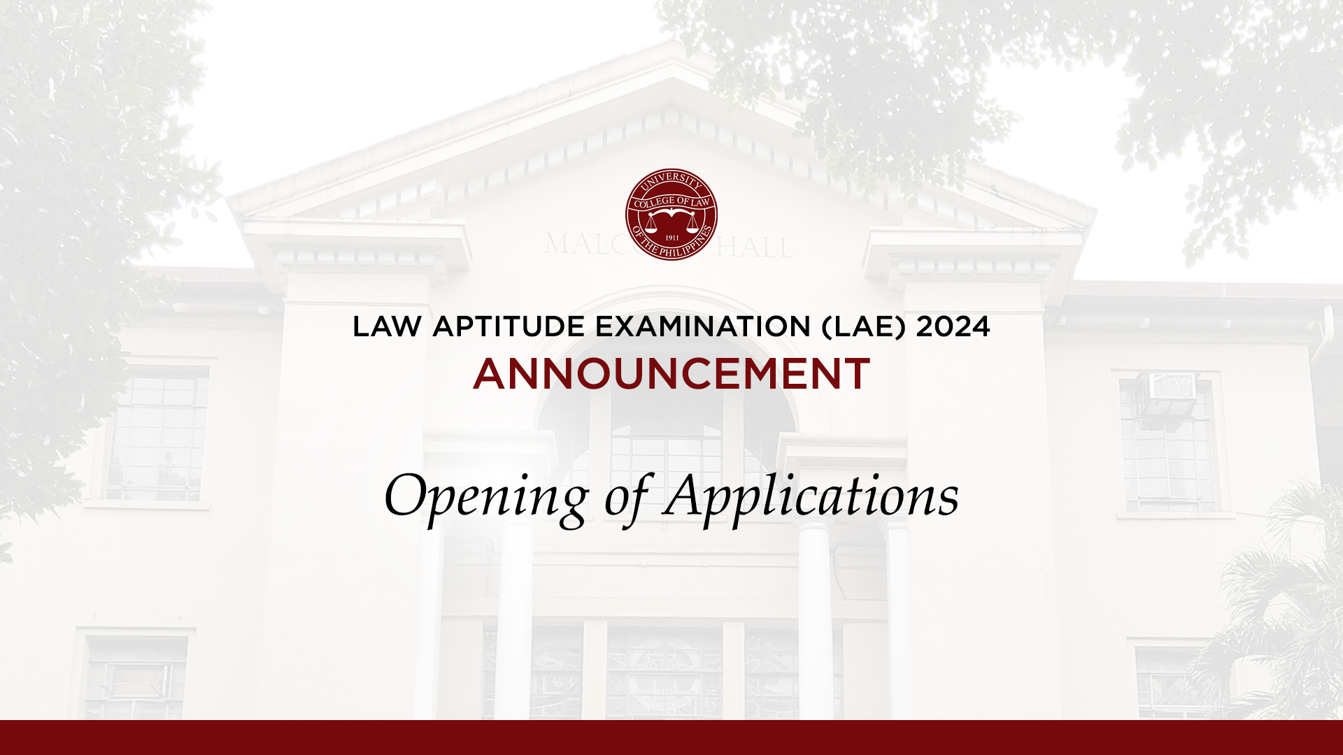 LAE 2024 Announcement Opening of Applications