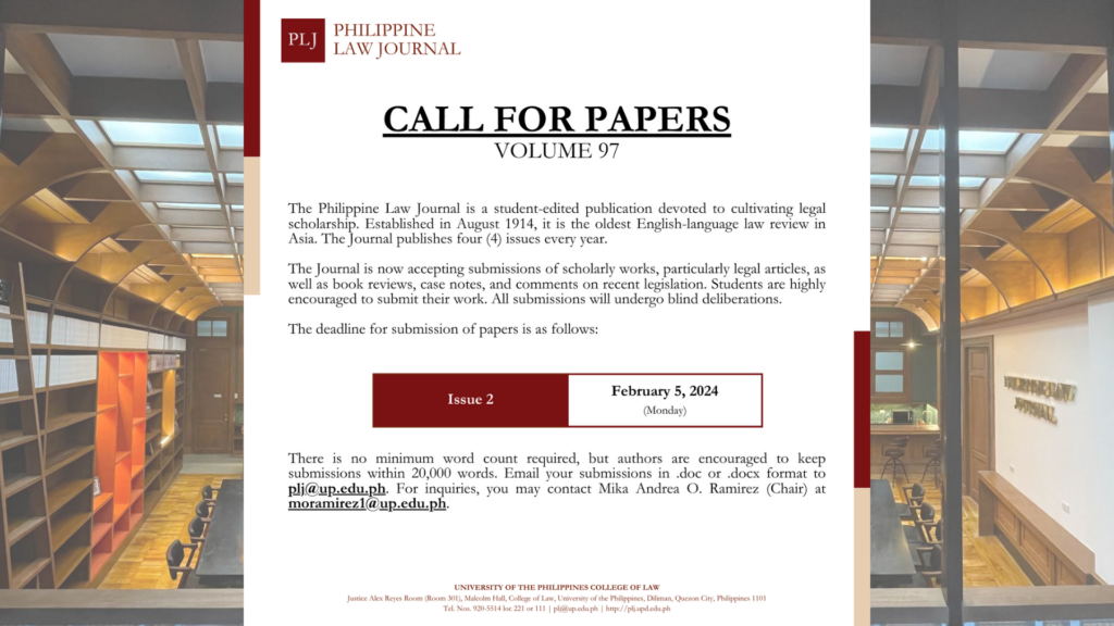 PLJ Volume 97 Extended Call for Papers