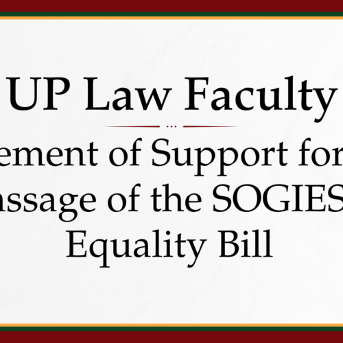 Statement of Support for the Urgent Passage of the SOGIESC Equality Bill