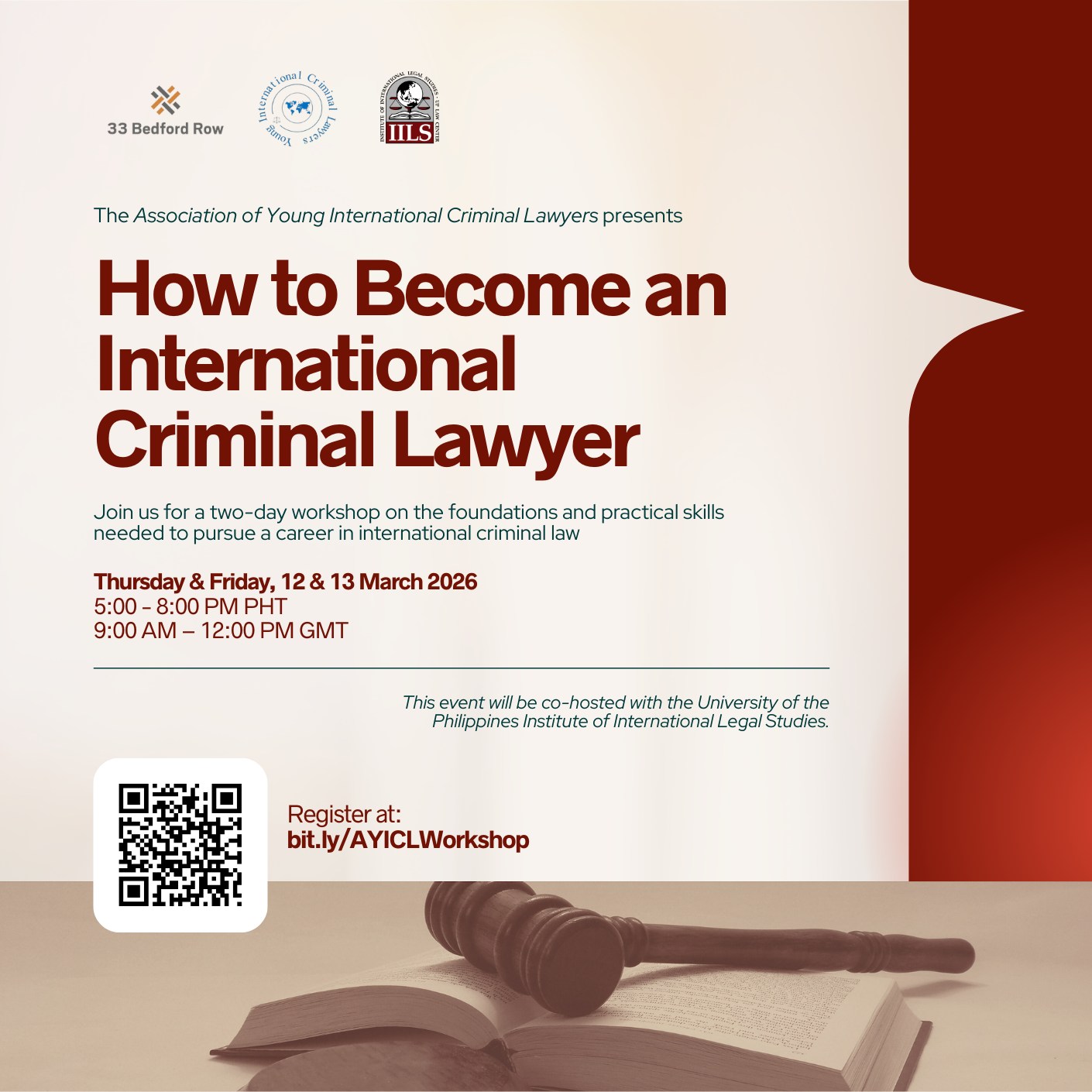 EVENT: Two-day workshop on how to become an International Criminal Lawyer