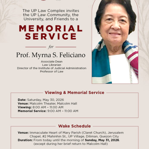 Memorial Service for Prof. Myrna S. Feliciano