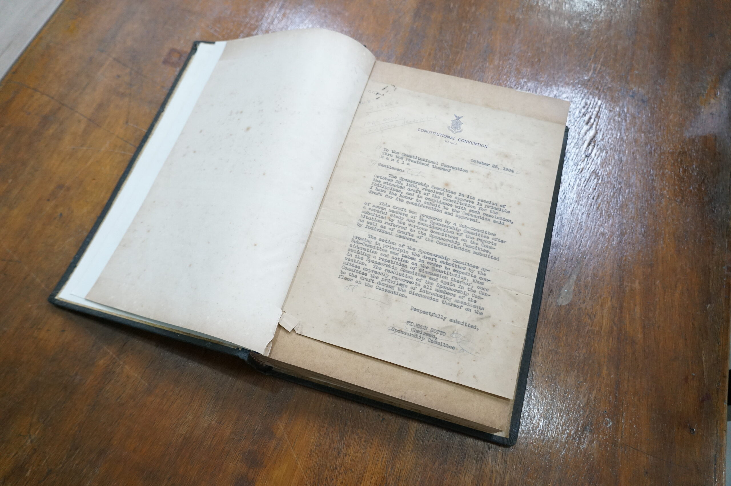 UP Law keeps in its archive an original signed copy of the 1935 Philippine Constitution
