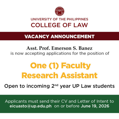 Vacancy Announcement: Faculty Research Assistant