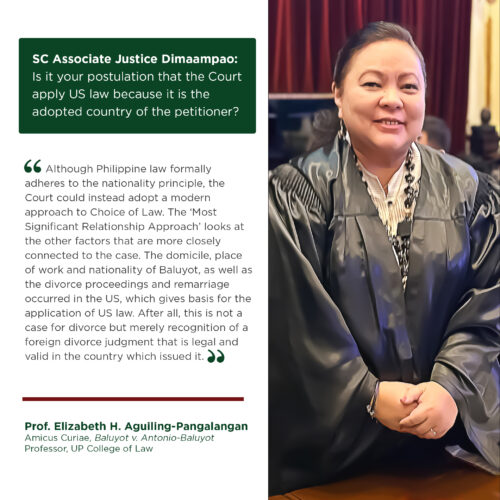Prof. Elizabeth Aguiling-Pangalangan serves as amicus curiae in SC oral arguments on Baluyot v Baluyot